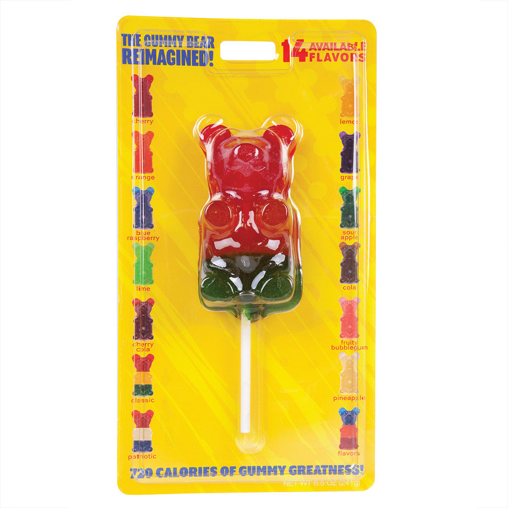 Wholesale Giant Rainbow Gummy Bear On A Stick 8 Oz- Bulk