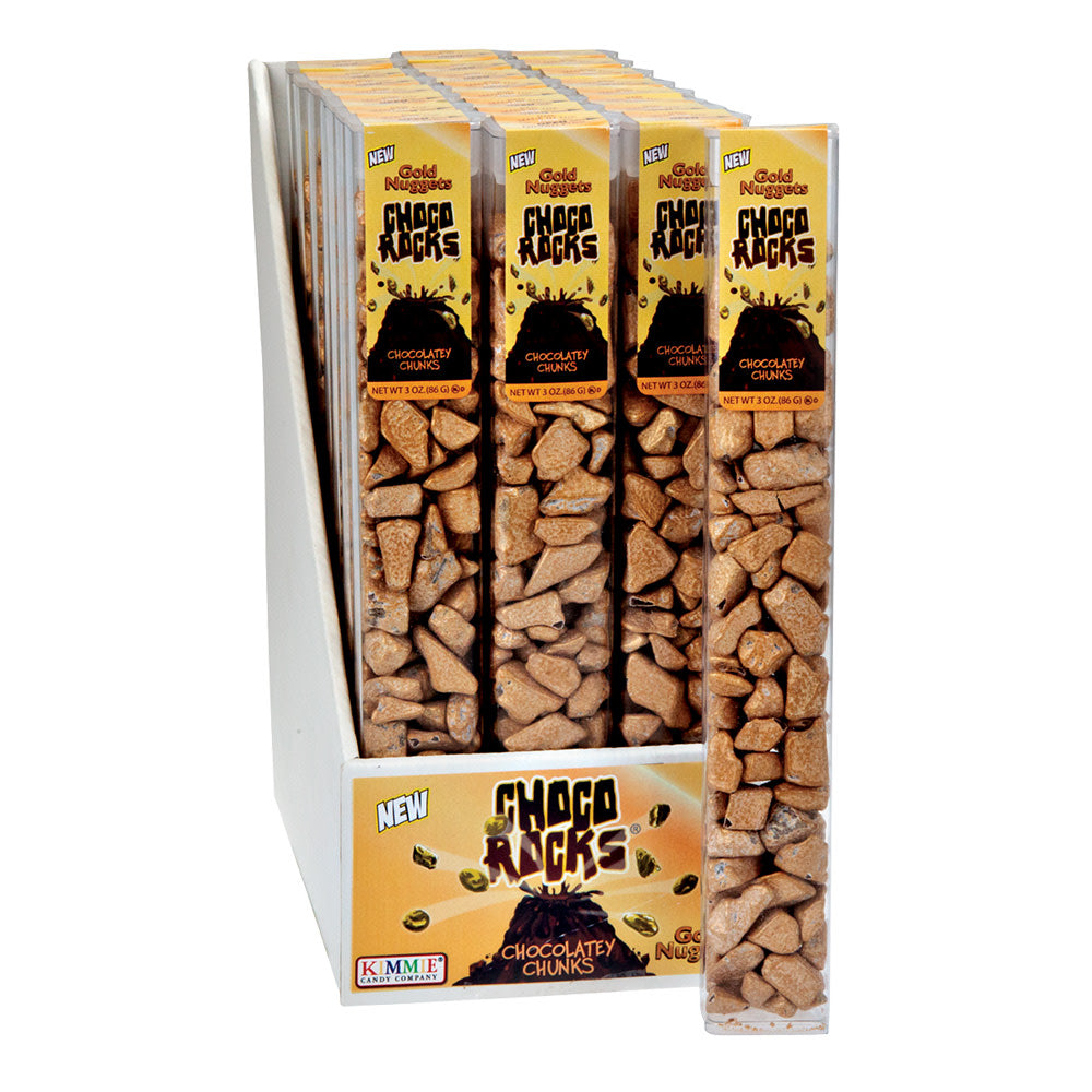 Wholesale Choco Rocks Gold Nuggets 3 Oz Tube- Bulk