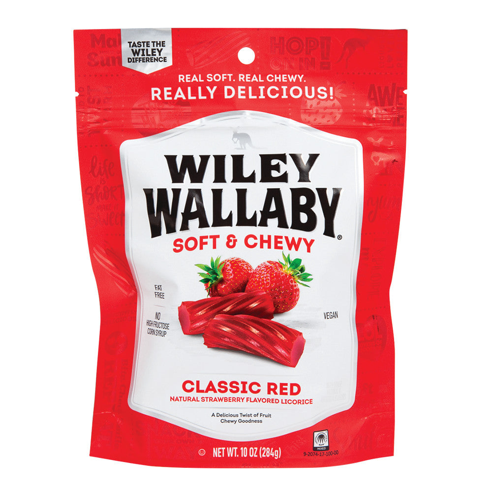 Wholesale Wiley Wallaby Australian Style Red Liquorice 10 Oz Pouch- Bulk