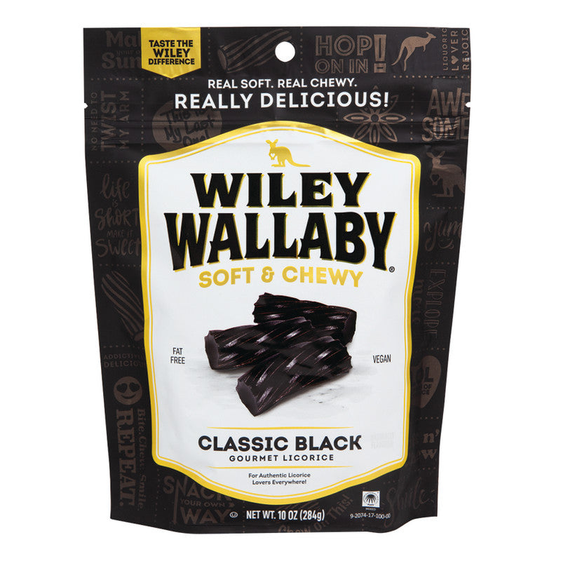 Wholesale Wiley Wallaby Australian Style Black Liquorice 10 Oz Pouch *Not For Sale In California* Bulk