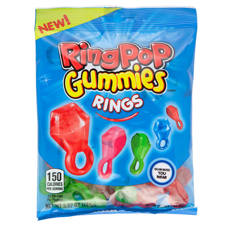 Wholesale Ring Pop Gummies Rings 5 Oz Peg Bag Bulk