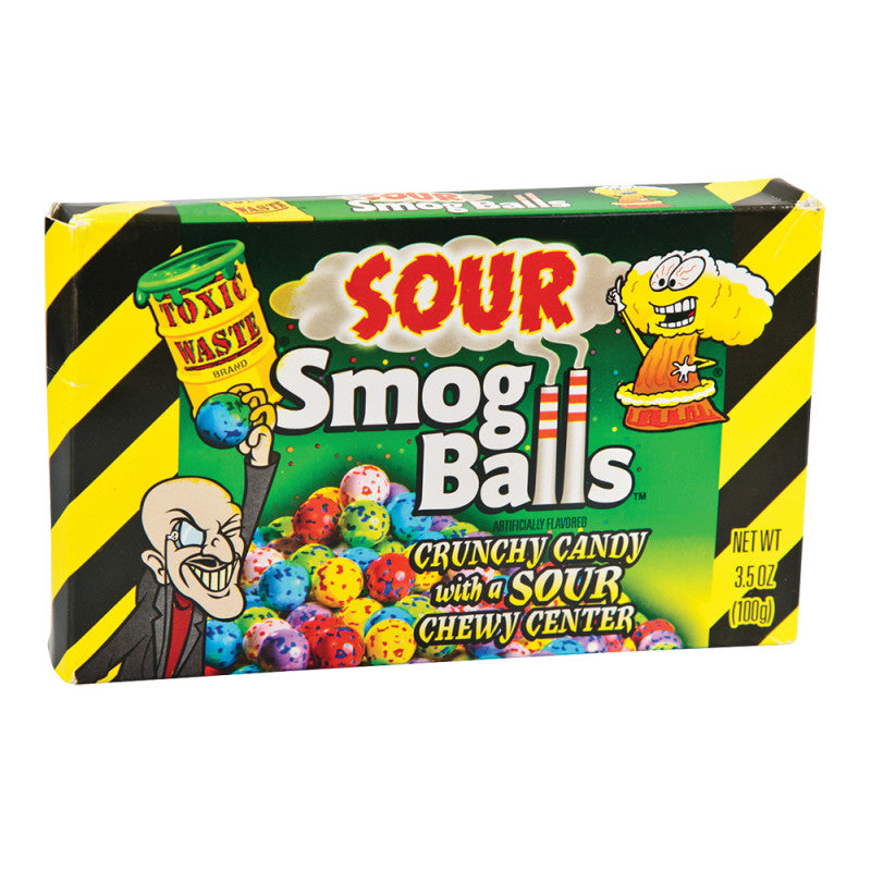 Wholesale Toxic Waste Sour Smog Balls 3.5 Oz Theater Box- Bulk
