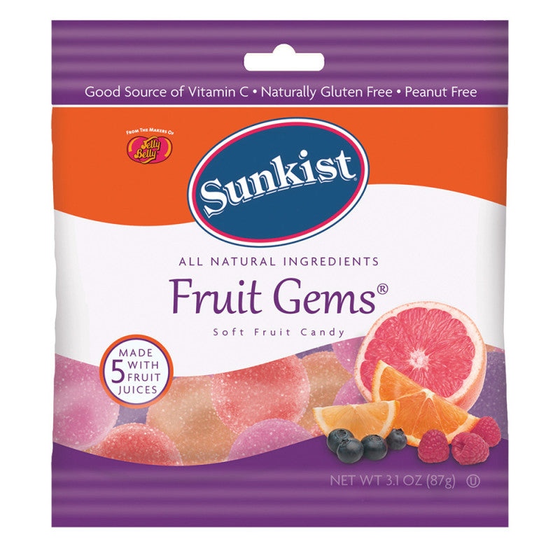 Wholesale Sunkist Fruit Gems 3.1 Oz Bag Bulk