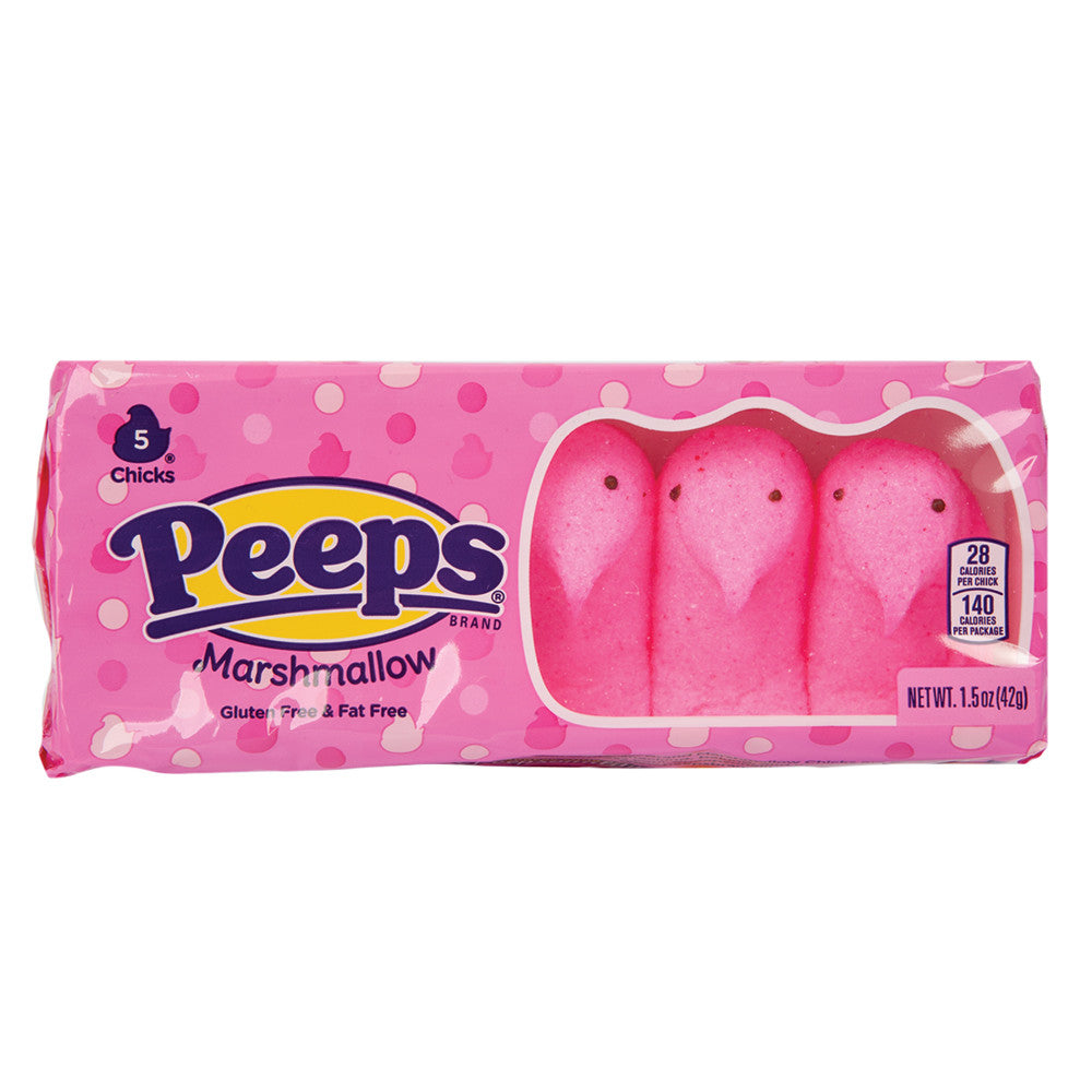 Peeps Pink Chicks 5 Pc 1.5 Oz