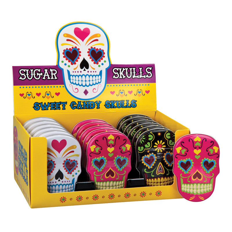 Wholesale Sugar Skulls Sweet Candy Skulls 1.4 Oz Tin Bulk