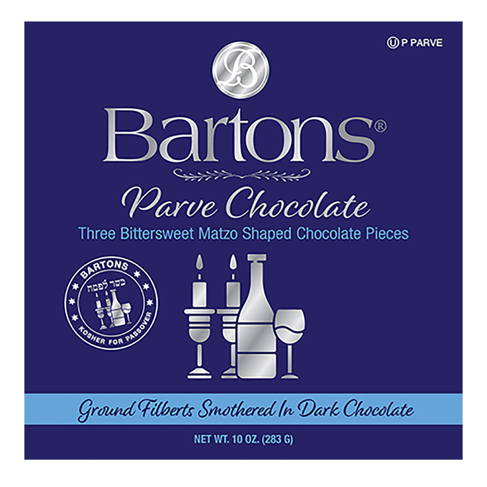 Bartons Kosher For Passover Dark Chocolate Hazelnut Matzo 10 Oz Box