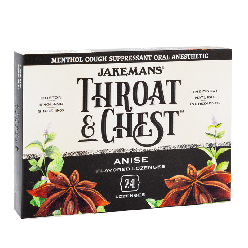 Wholesale Jakemans Throat & Chest Anise Cough Drops 24 Pc 3 Oz Box Bulk