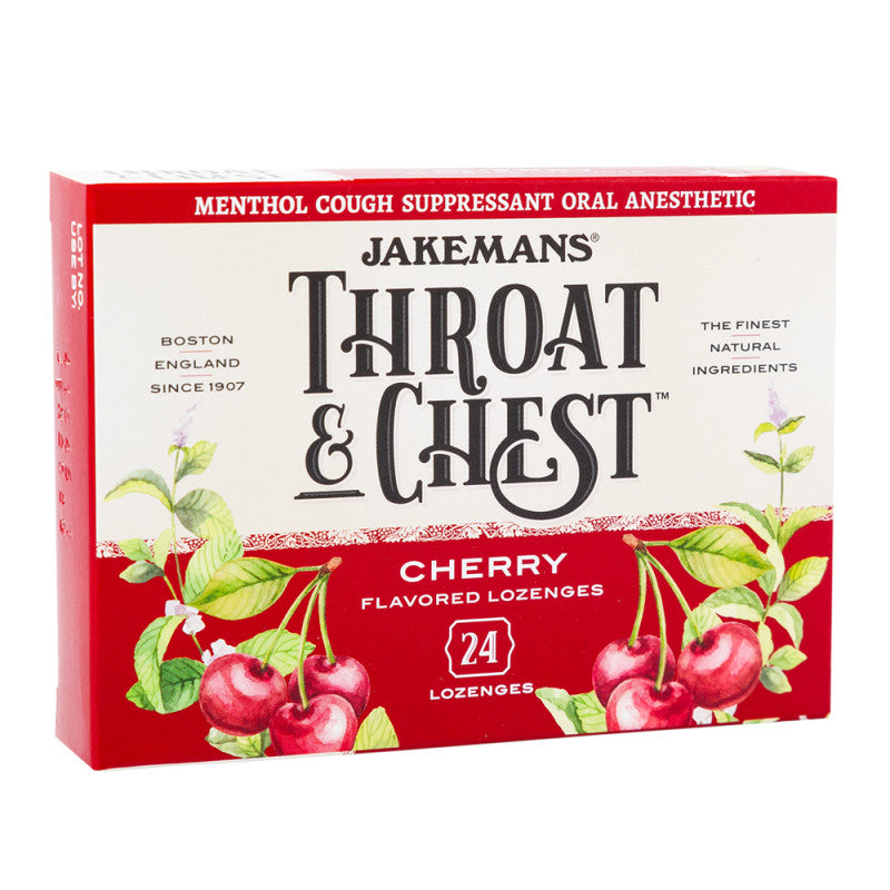 Wholesale Jakemans Throat & Chest Cherry Cough Drops 24 Pc 3 Oz Box- Bulk