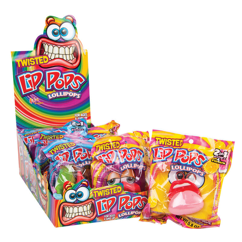 Wholesale Twisted Lip Pops 0.8 Oz Lollipop Bulk