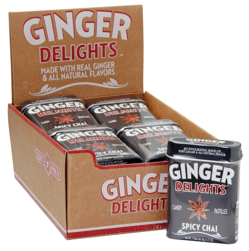 Wholesale Ginger Delights Spicy Chai 1.07 Oz Tin Bulk
