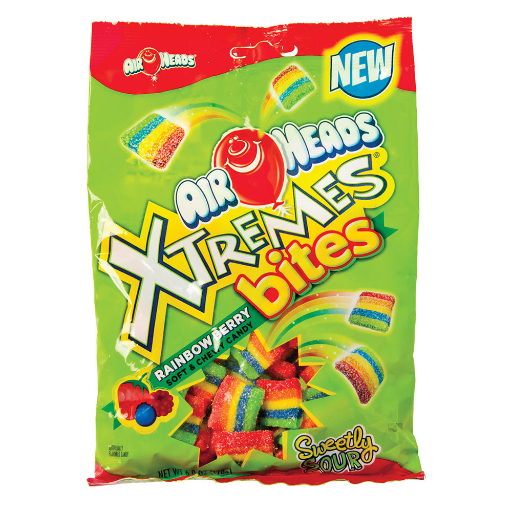 Airheads Xtremes Rainbow Berry Bites 6 Oz Peg Bag