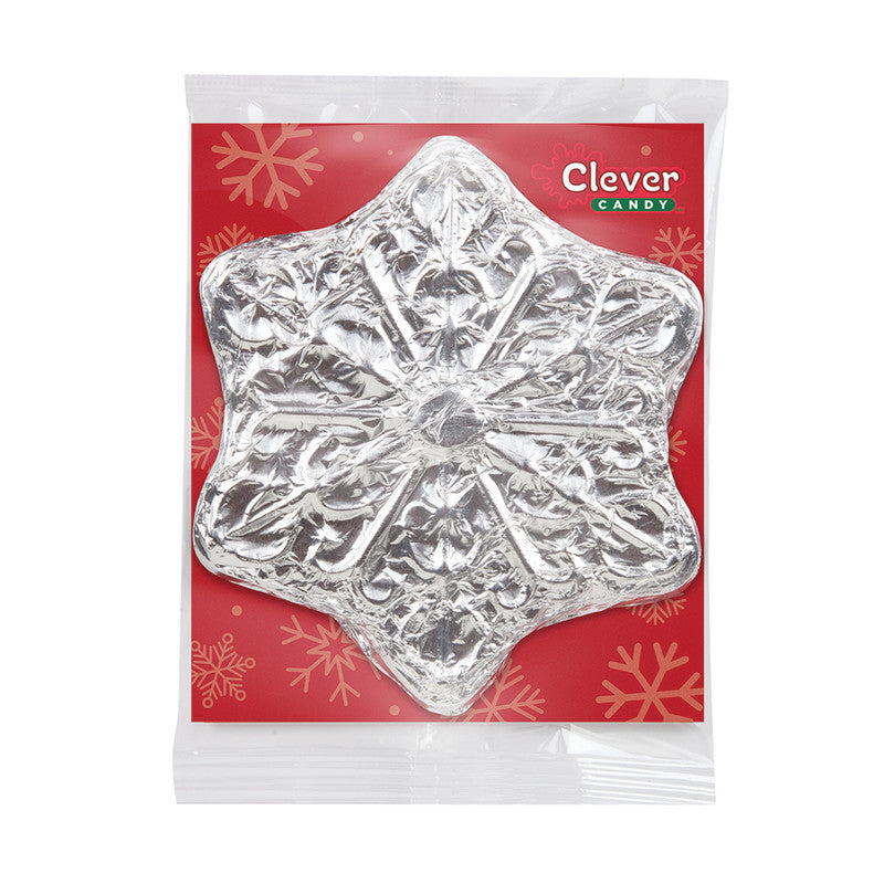 Wholesale Clever Candy Milk Chocolate Foiled Snowflake 3 Oz Bulk