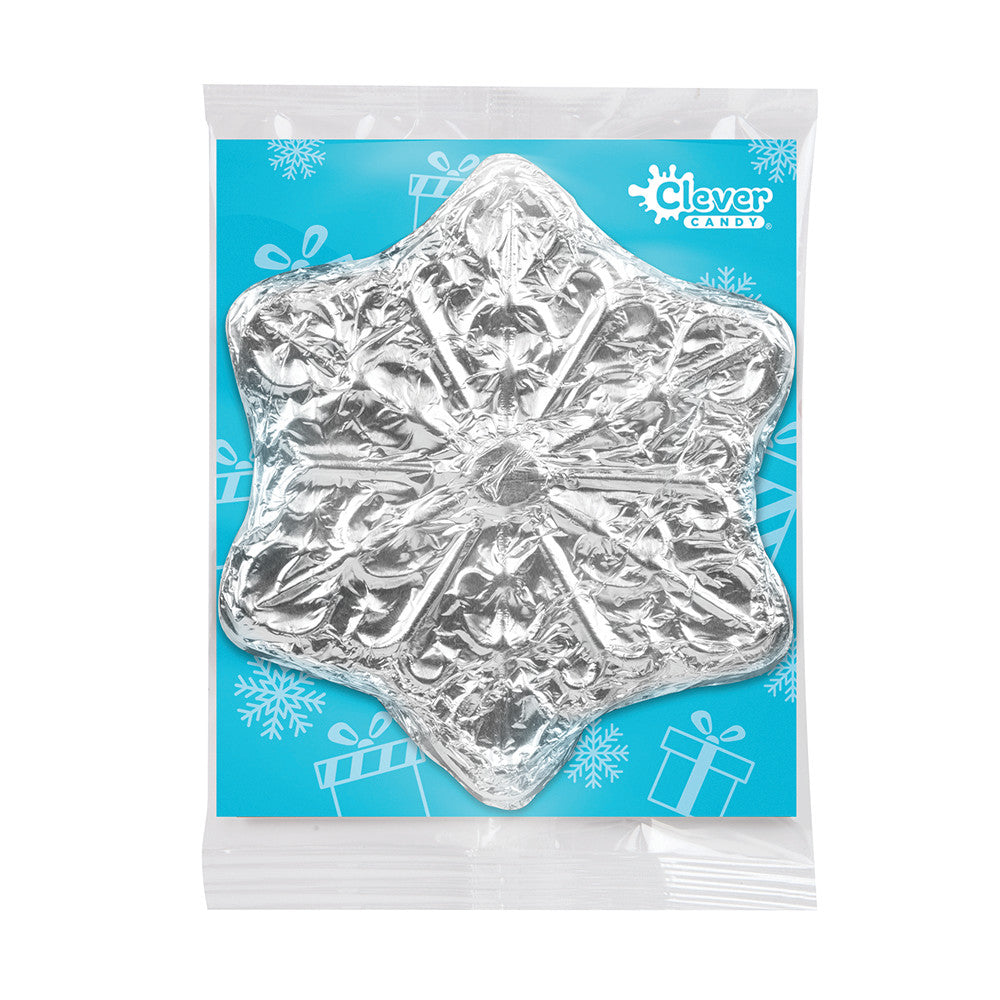 Wholesale Müttenberg Candy Silver Foiled Solid Milk Chocolate Snowflake 3 Oz-18ct Case Bulk