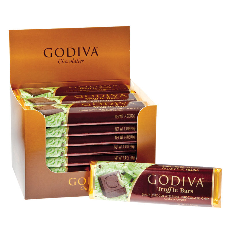 Wholesale Godiva Dark Chocolate Mint Chocolate Chip 1.5 Oz Bar Bulk