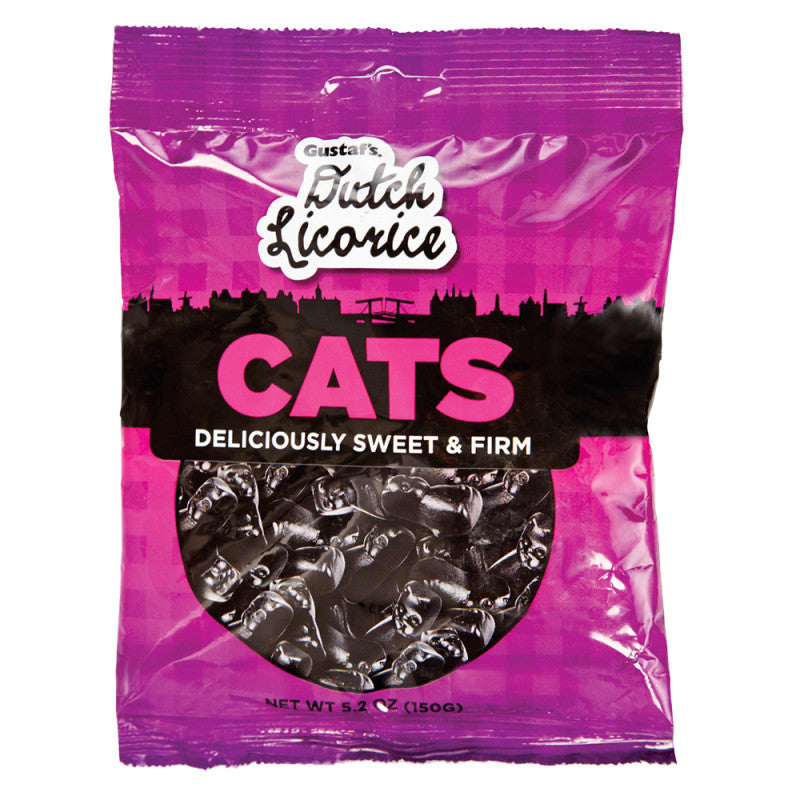 Wholesale Gustaf's Licorice Cats 5.2 Oz Peg Bag Bulk