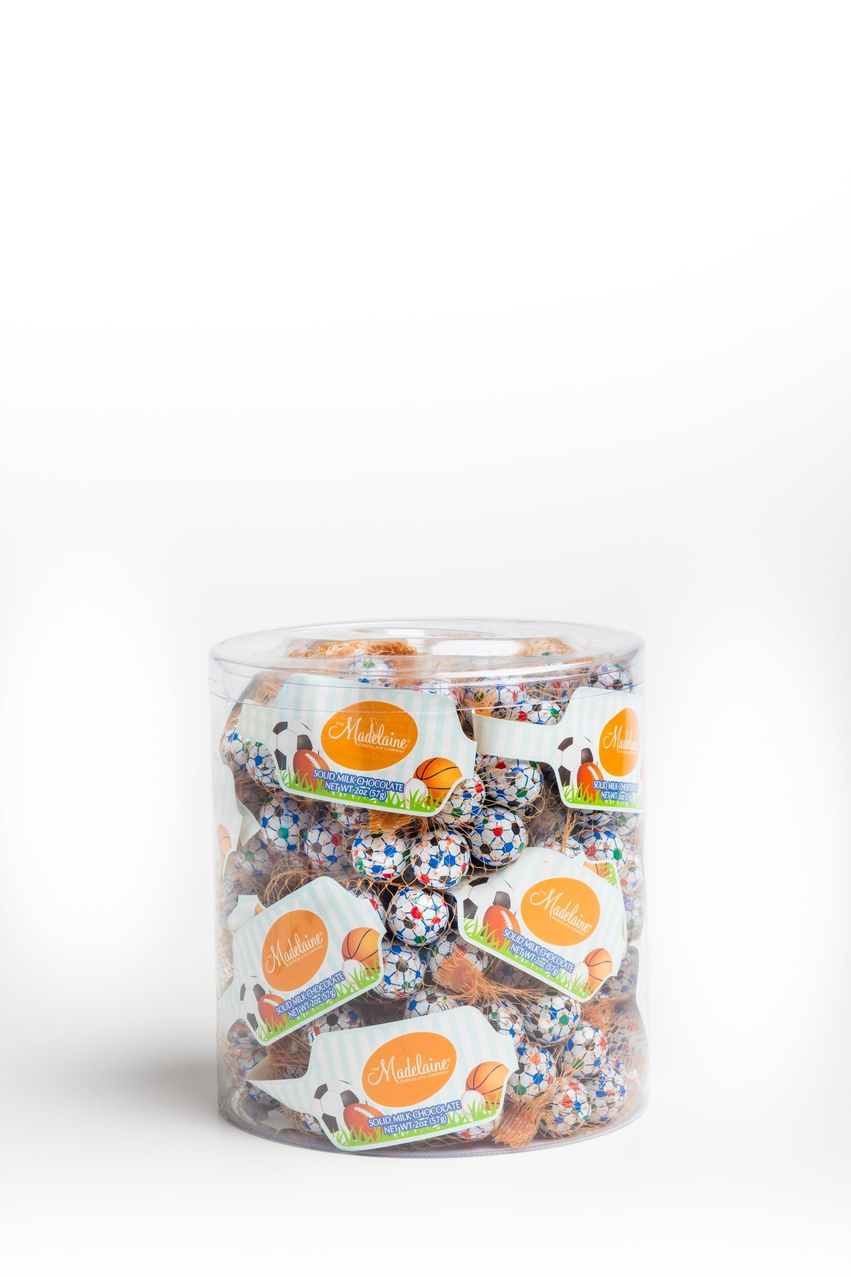 Wholesale Madelaine Chocolate 2 Oz. Soccer Ball Mesh Bag - 72 Ct Tub Bulk