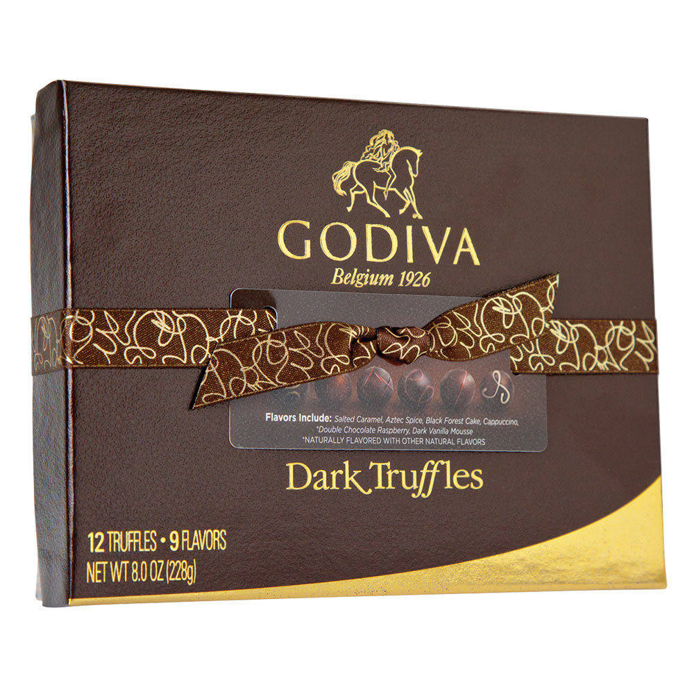 Godiva 12 Pc Dark Chocolate Signature Truffles 8 Oz Box