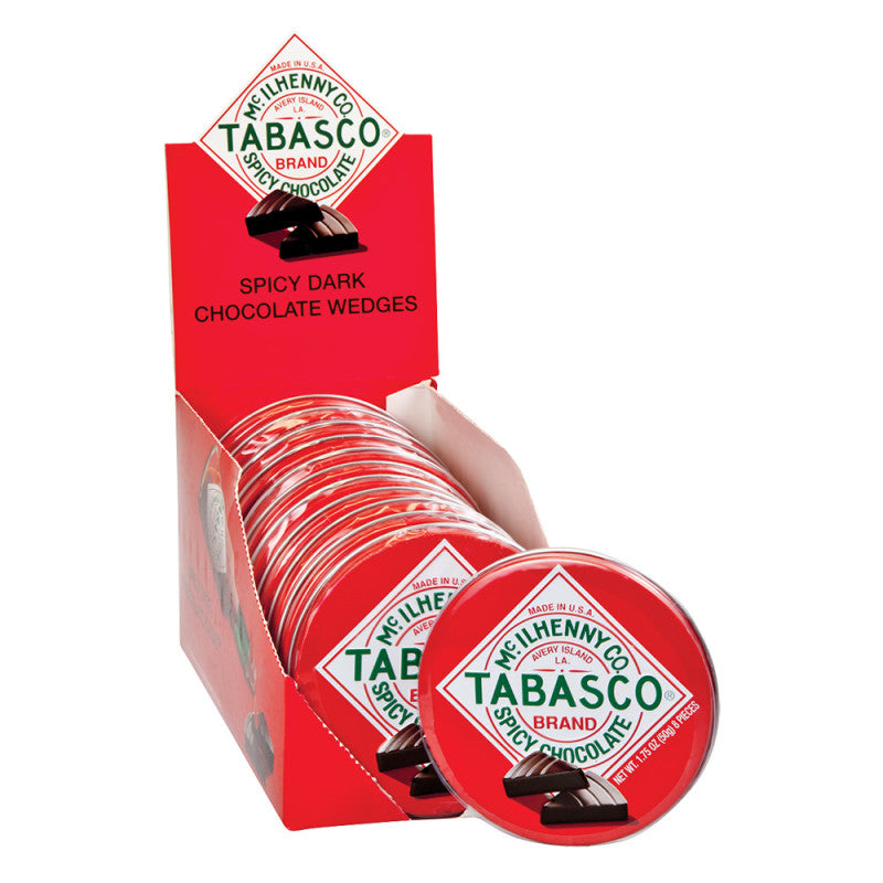 Wholesale Tabasco Spicy Dark Chocolate Wedges 1.75 Oz Tin Bulk