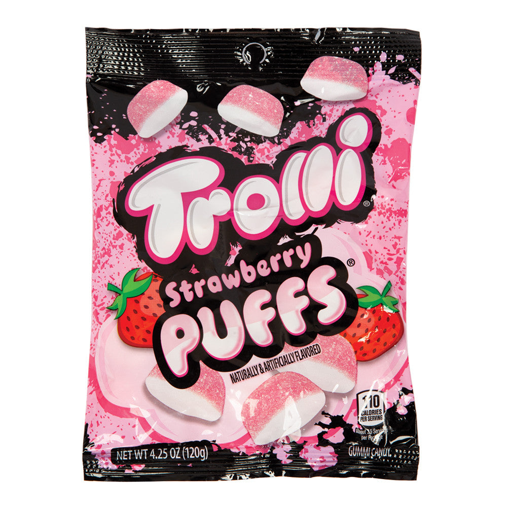 Wholesale Trolli Strawberry Pufs 4.25 Oz Peg Bag- Bulk