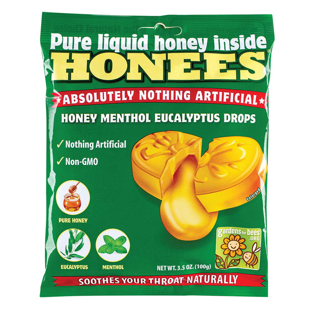 Honees Menthol Cough Drops 20 Pc Peg Bag
