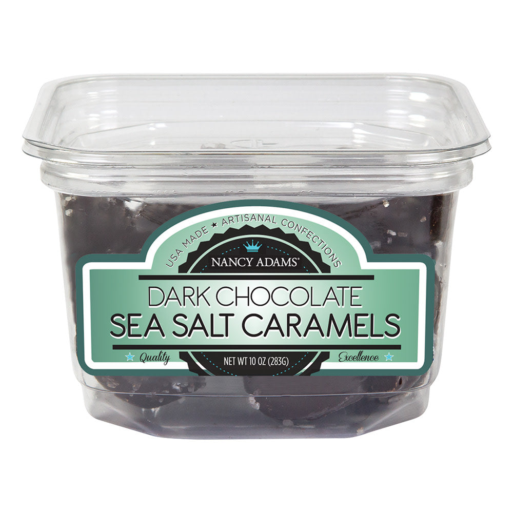 Nancy Adams Dark Chocolate Sea Salt Caramels 10 Oz Tub