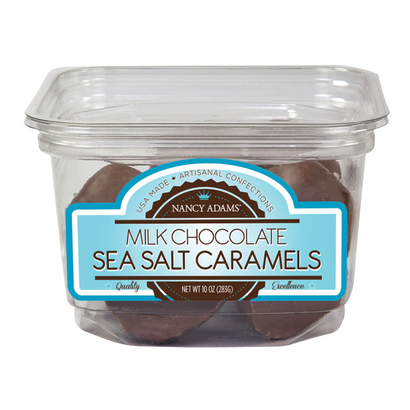Wholesale Nancy Adams Milk Chocolate Sea Salt Caramels 10 Oz Tub- Bulk