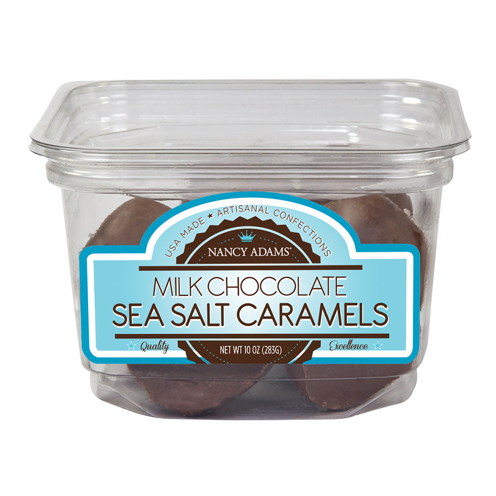 Wholesale Nancy Adams Milk Chocolate Sea Salt Caramels 10 Oz Tub- Bulk