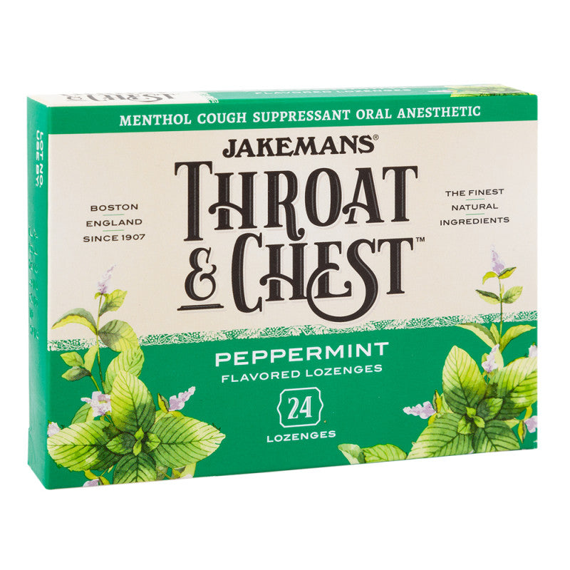 Wholesale Jakemans Throat & Chest Peppermint Cough Drops 24 Pc 3 Oz Box Bulk