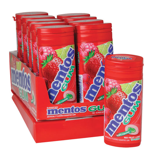 Wholesale Mentos Gum Sugar Free Red Fruit And Lime 1.06 Oz- Bulk