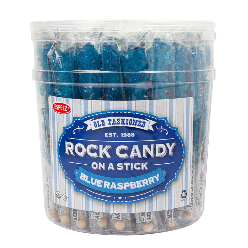 Wholesale Espeez Rock Candy Blue Raspberry Sticks Tub 0.8 Oz Bulk
