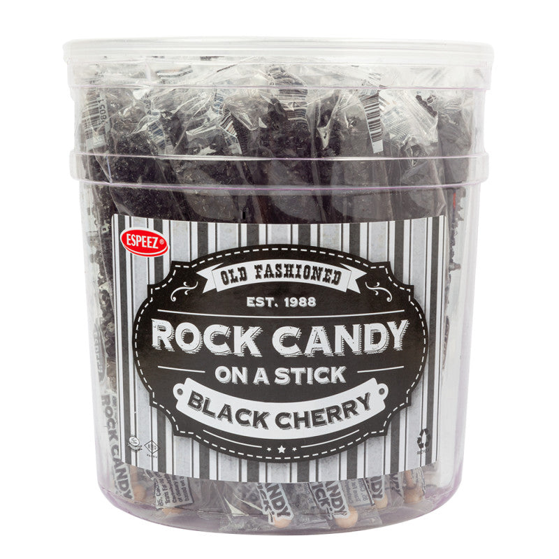 Wholesale Espeez Rock Candy Black Cherry Sticks Tub 0.8 Oz Bulk