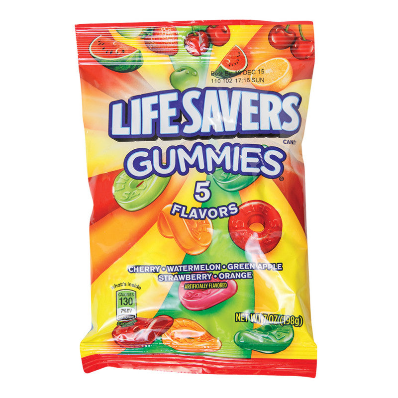 Wholesale Lifesavers Gummies 5 Flavor 7 Oz Peg Bag- Bulk