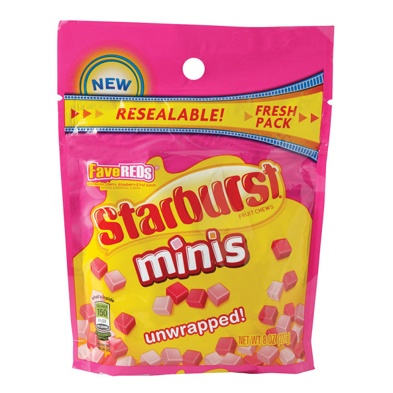 Wholesale Starburst Fave Reds Minis 8 Oz Pouch- Bulk