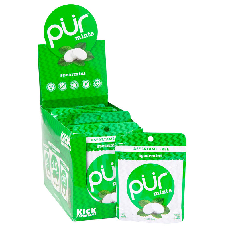 Wholesale Pur Spearmint Mints 0.78 Oz Pouch- Bulk