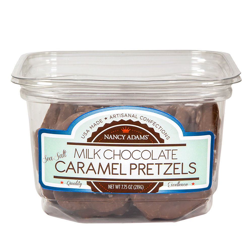 Nancy Adams Milk Chocolate Caramel Pretzels 7.75 Oz Tub