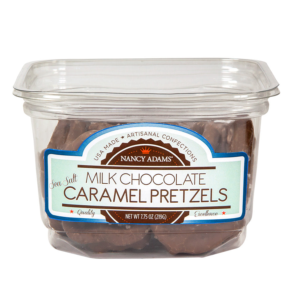 Wholesale Nancy Adams Milk Chocolate Caramel Pretzels 7.75 Oz Tub- Bulk
