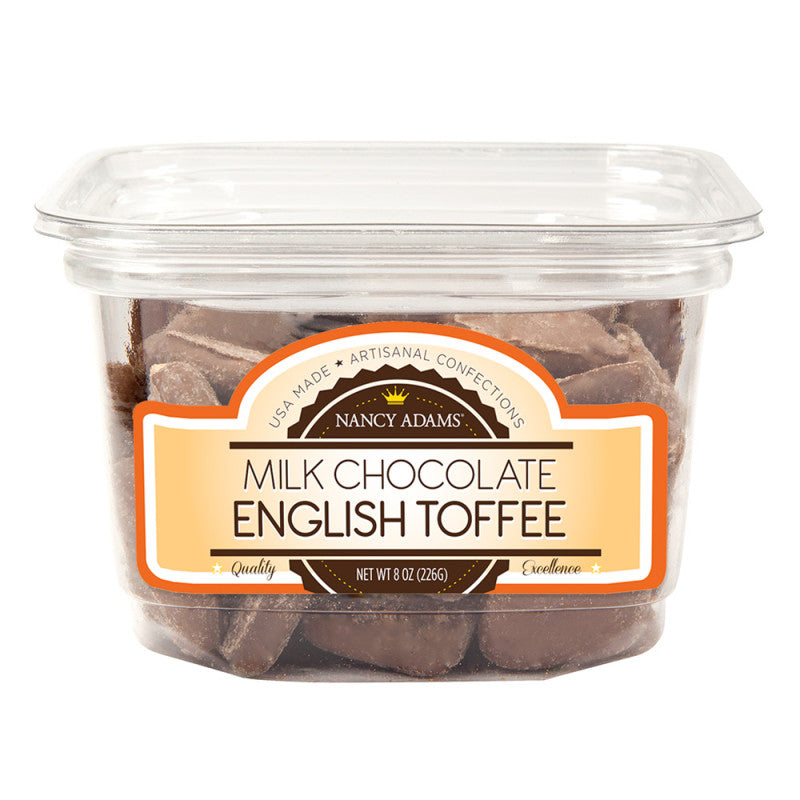 Wholesale Nancy Adams Milk Chocolate English Toffee 8 Oz Tub- Bulk