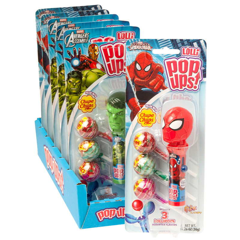 Wholesale Pop Ups Avengers Lollipop 1.26 Oz Blister Pack Bulk