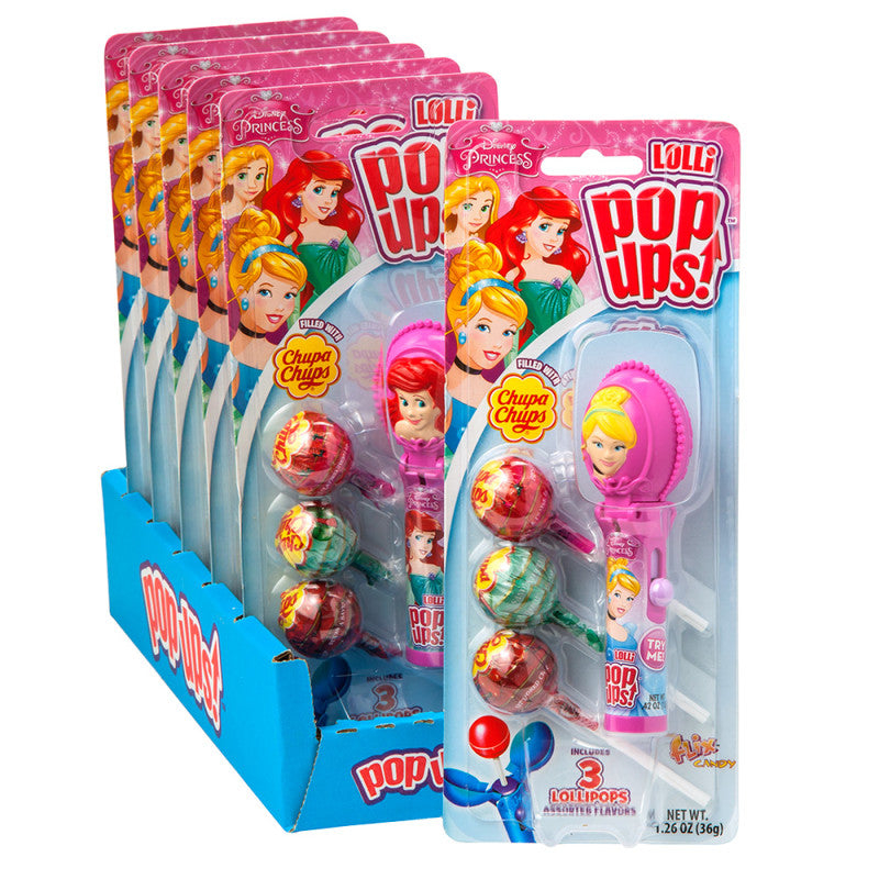 Wholesale Pop Ups Princess Lollipop 1.26 Oz Blister Pack Bulk