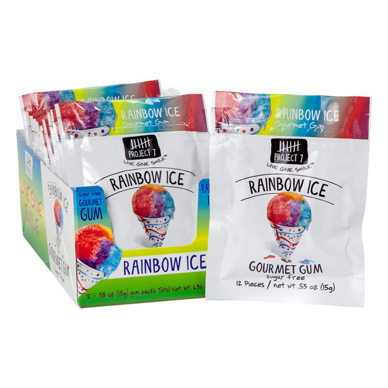Wholesale Project 7 Rainbow Ice Gum 0.53 Oz Bulk