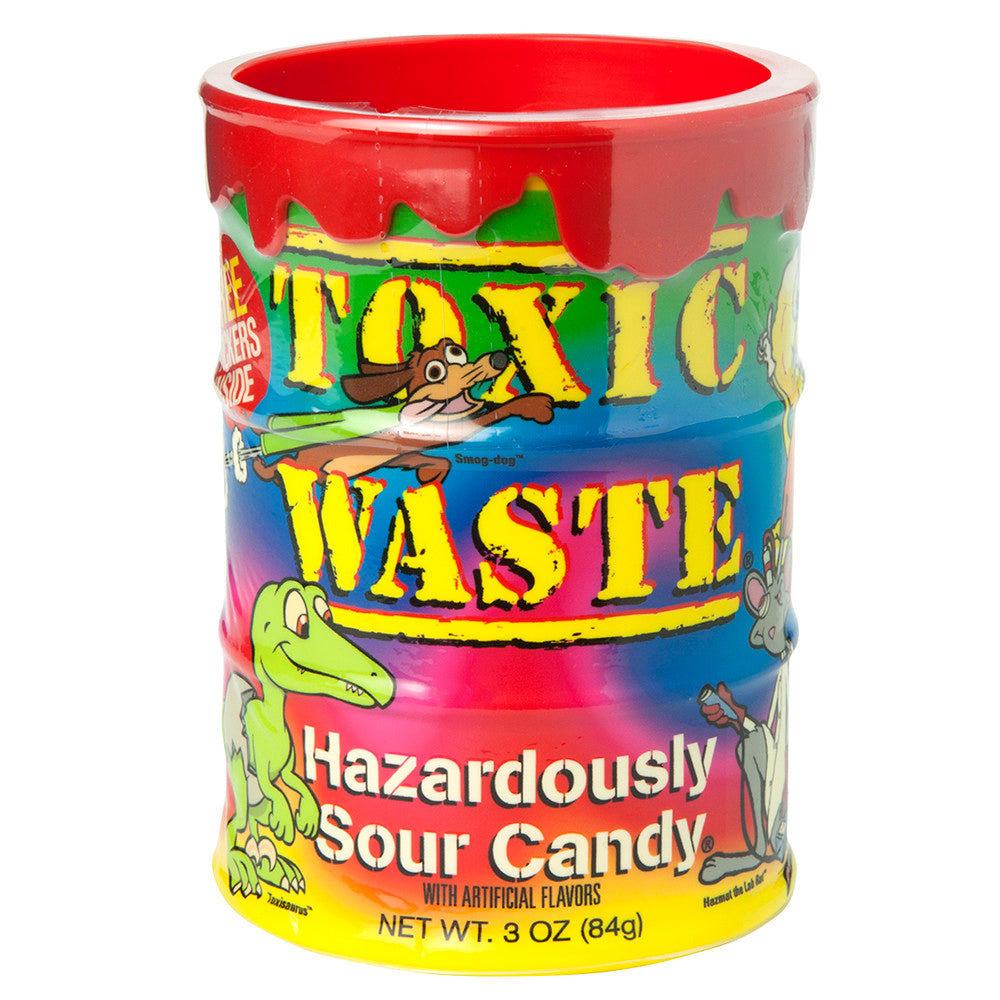 Toxic Waste Tye Dye Sour Candy Bank 3 Oz