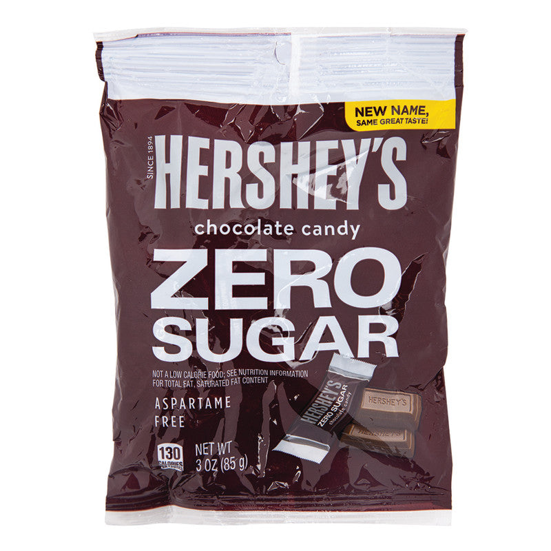 Wholesale Hershey's Zero Sugar Milk Chocolate Candy 3 Oz Peg Bag Bulk