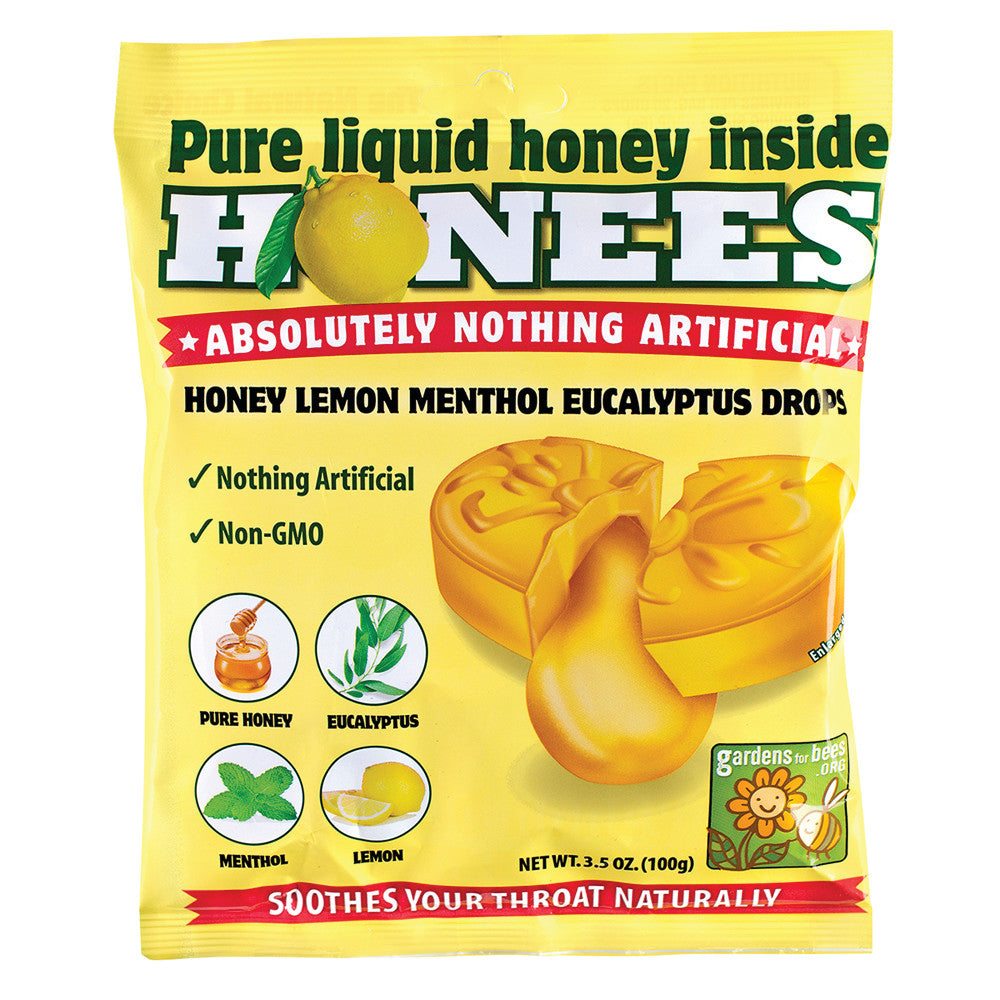 Honees Honey Lemon Cough Drops 20 Pc Peg Bag