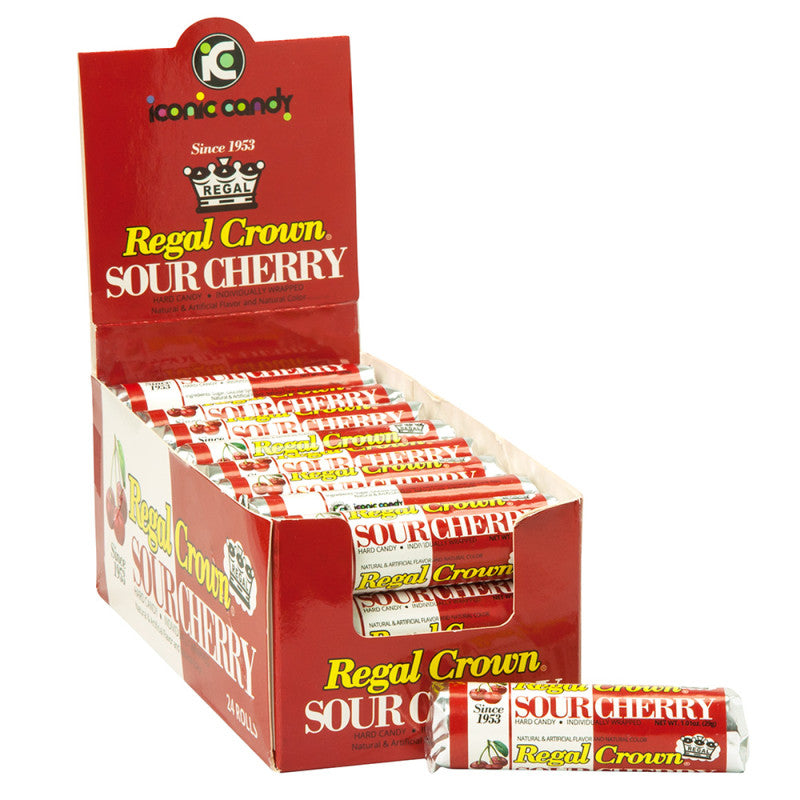 Wholesale Regal Crown Sour Cherry Hard Candy 7 Pc 1.01 Oz Roll Bulk
