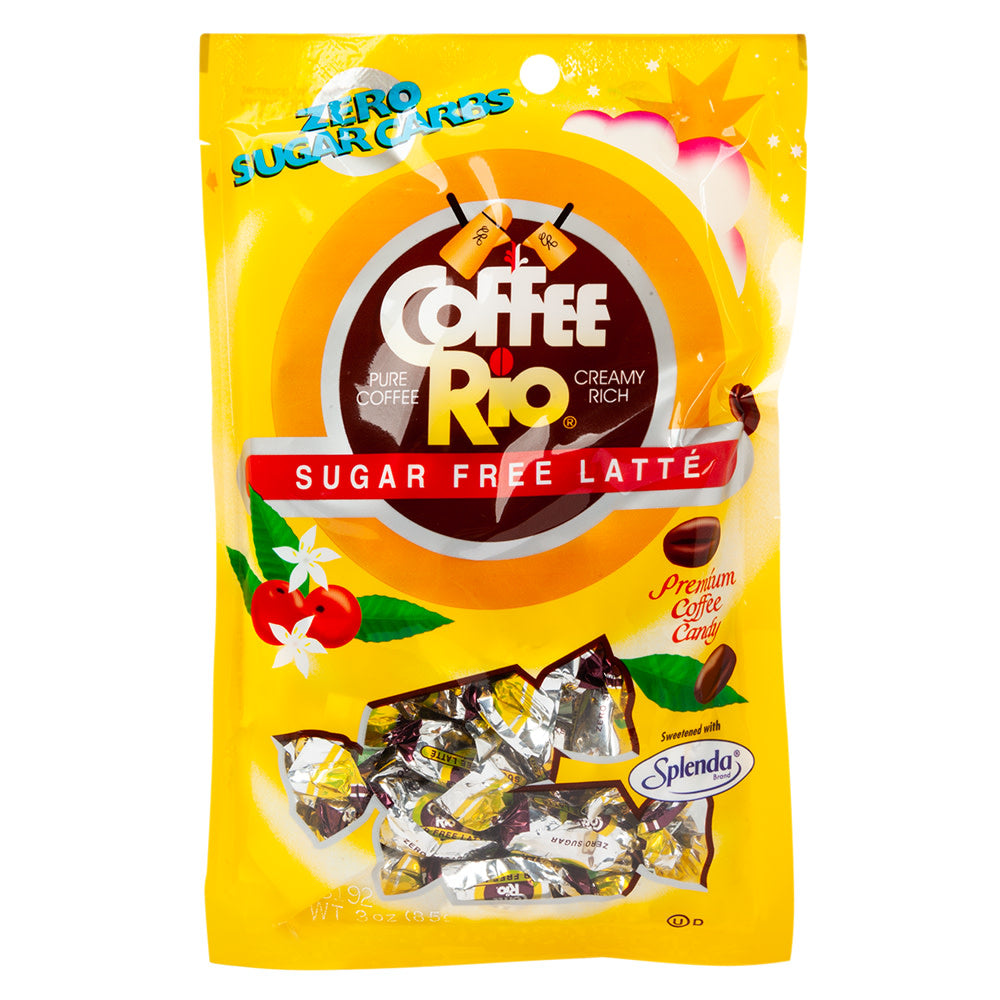 Coffee Rio Sugar Free Latte Premium Coffee Candy 3 Oz Peg Bag