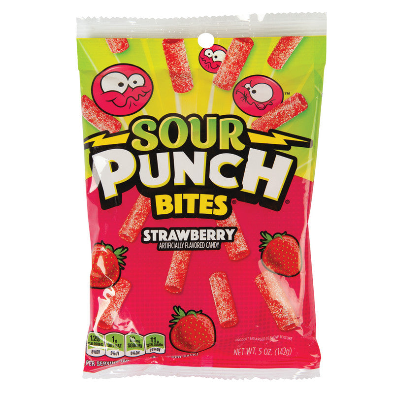 Wholesale Sour Punch Strawberry Bites 5 Oz Peg Bag *Sf Dc Only* Bulk