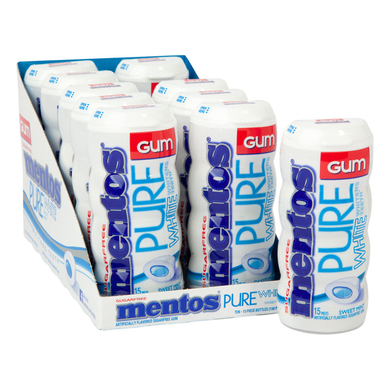 Wholesale Mentos Gum Sugar Free Pure White Sweet Mint 1.06 Oz- Bulk