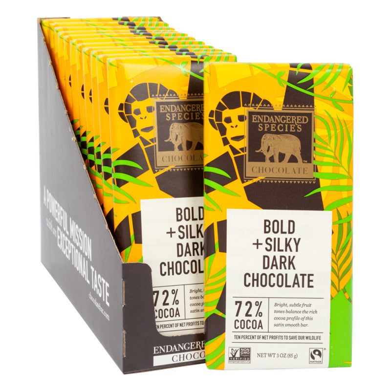 Wholesale Endangered Species Dark Chocolate 3 Oz Bar- Bulk