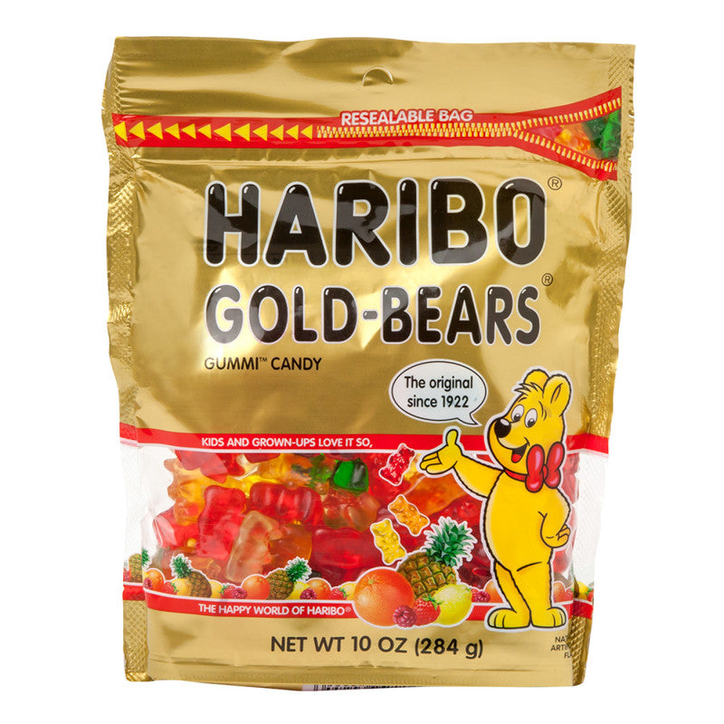 Wholesale Haribo Gold Bears Gummi Candy 10 Oz Stand Up Bag Bulk