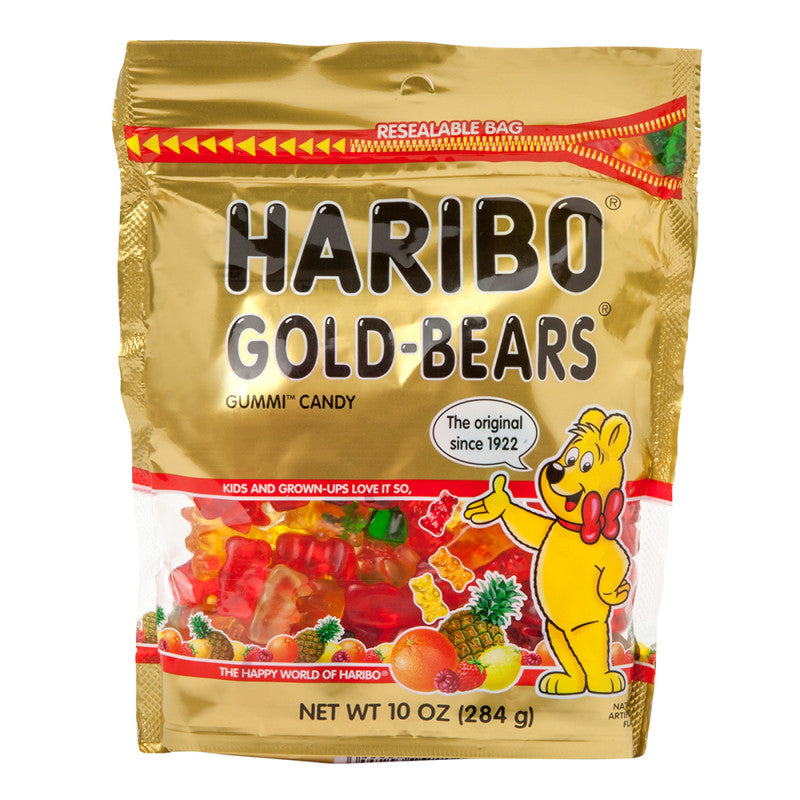 Haribo Gold Bears Gummi Candy 10 Oz Stand Up Bag – BoxNCase